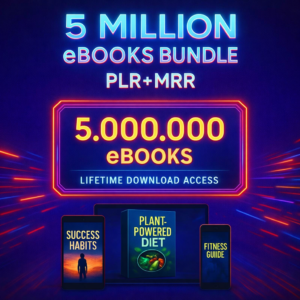 5 Million eBooks Mega Bundle Plr Mrr, Resellable Ebooks, Plr Ebooks Passive Income, Financial Ebooks